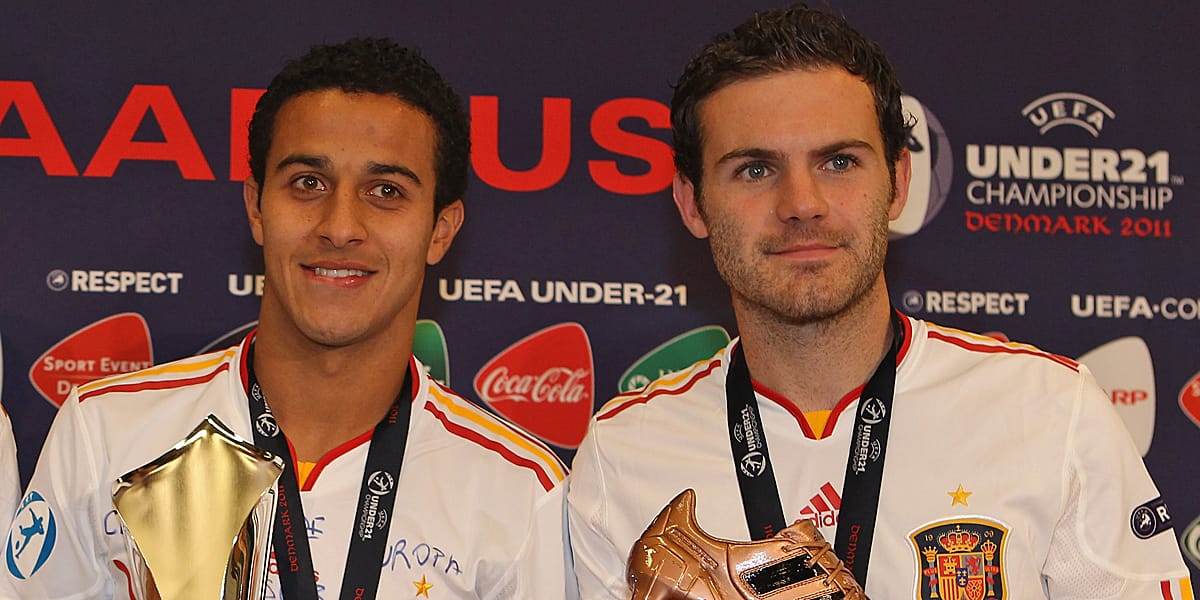 Bei der U21-EM 2011 traten Thiago und Mata gemeinsam an.