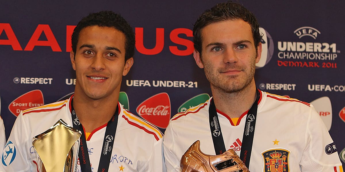 Bei der U21-EM 2011 traten Thiago und Mata gemeinsam an.