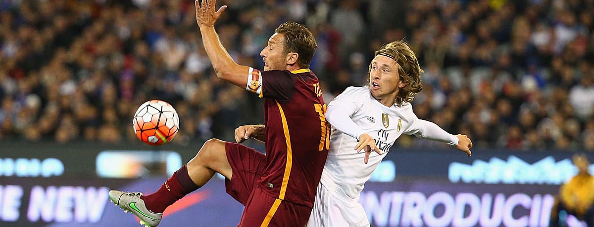 Francesco Totti im Duell mit der Roma gegen Real Madrid. 