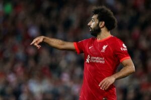 Anfield, Liverpool, England, September 15, 2021, Mohamed Salah (Liverpool FC)  during  Group B - Liverpool FC vs AC Milan - UEFA Champions League foot