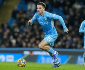 Manchester, England, 14th December 2021. Jack Grealish of Manchester City during the Premier League match at the Etihad Stadium, Manchester. Picture credit should read: Andrew Yates / Sportimage