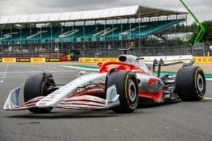 New F1 2022 car reveal during the Formula 1 Pirelli British Grand Prix 2021, 10th round of the 2021 FIA Formula One World Championship from July 16 to 18, 2021 on the Silverstone Circuit, in Silverstone, United Kingdom - Photo Xavi Bonilla / DPPI