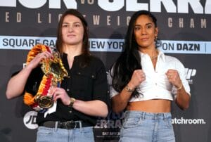 File photo dated 07-02-2022 of Katie Taylor (left) and Amanda Serrano. Natasha Jonas believes women's boxing is awash with rivalries and is not solely relying on Katie Taylor's much-anticipated showdown against Amanda Serrano to bring in fans. Issue date: