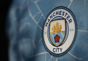 Manchester City Club Badge on the Official Home Shirt