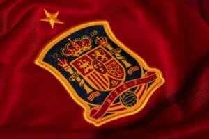 Close up of Spanish National Football team kit. UEFA Euro 2020.