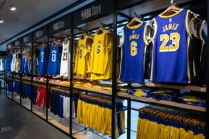 NBA flagship store for the professional basketball teams branded merchandise, New York City, USA