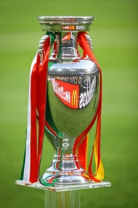 UEFA EURO 2012 Football Trophy (Cup) presents during final game between Spain and Italy