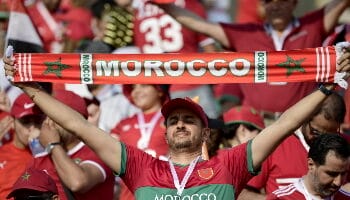 Los fanáticos de Marruecos animan a su equipo