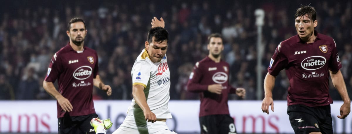 Napoli-Salernitana, 23a giornata Serie A 2021-22, Hirving Lozano e Francesco Di Tacchio