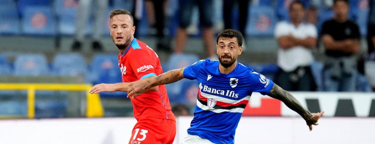 Napoli-Sampdoria, 21a giornata Serie A 2021-22, Amir Rrahmani e Francesco Caputo